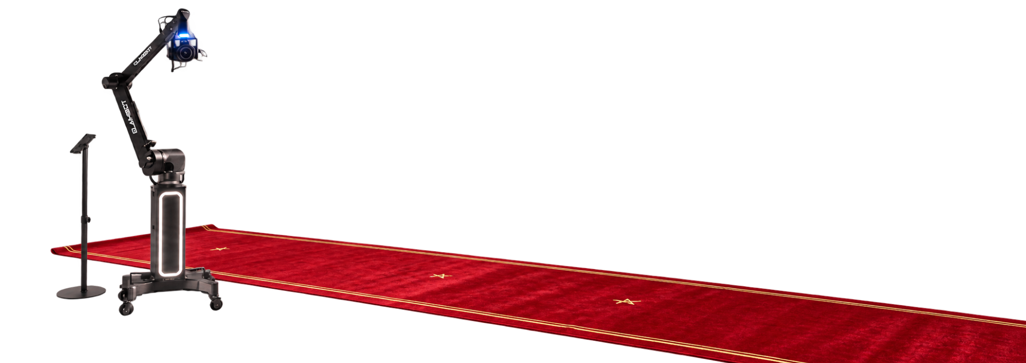 Glambot robotic camera on a red carpet